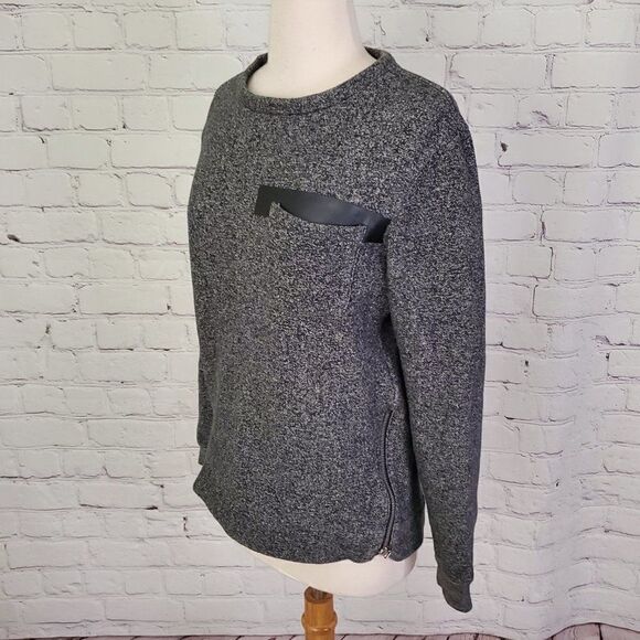 ARMANI EXCHANGE Men's Salt & Pepper Fleece Top XS - Picture 2 of 5